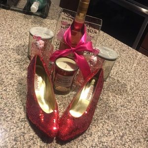 Red Sequined Heels